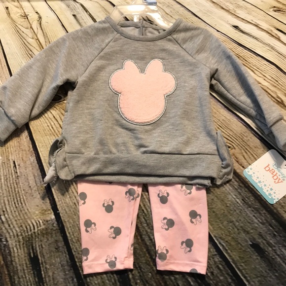 Disney Other - Minnie 2 pc grey and pink outfit